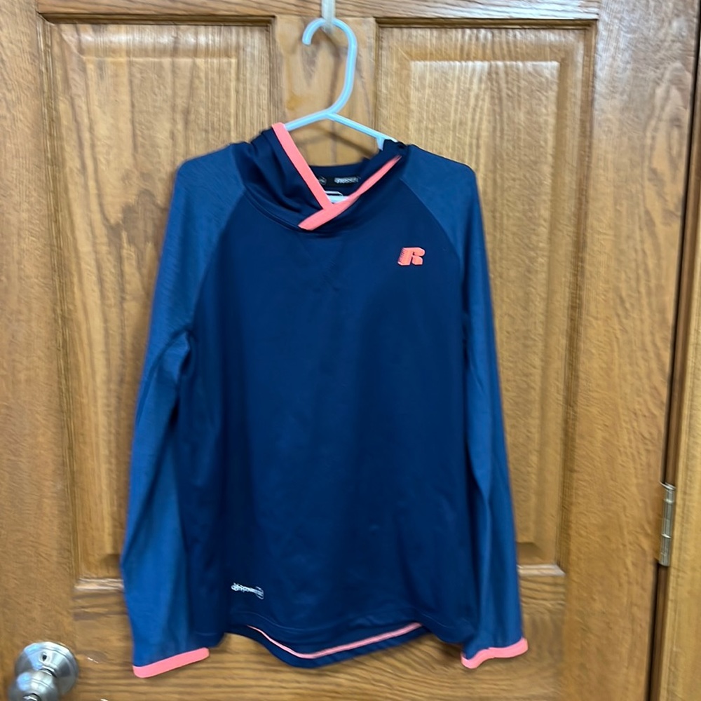 Youth size 8 hooded light weight long sleeve